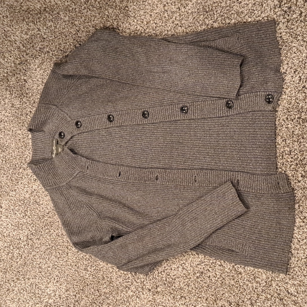 Eddie Bauer Grey Cardigan Sweater